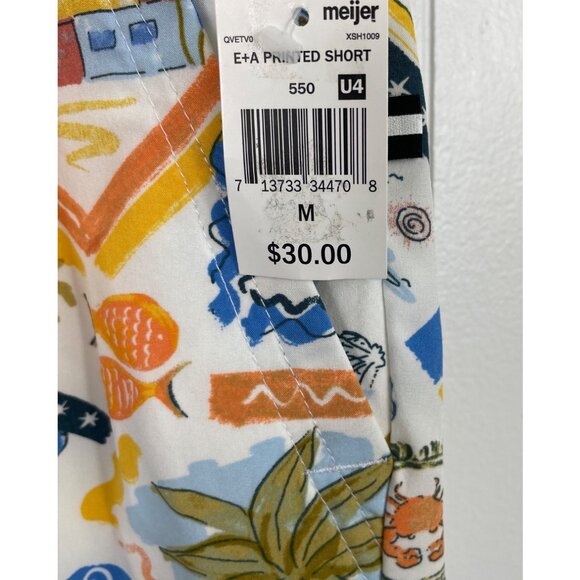 Edgar & Ash Mens Size Medium Swim Trunks With Drawstring Waist & Tropical Print - Picture 5 of 10